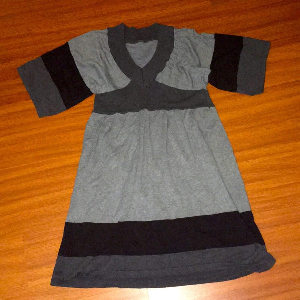 Short Black /Grey Sweater Dress